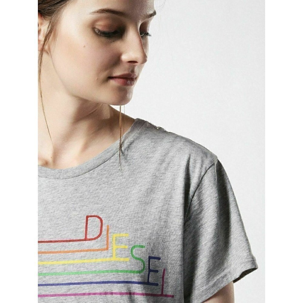 Diesel Gray T Sully Long Short Sleeve T Shirt XS